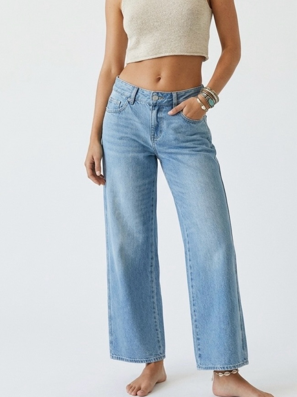 PacSun Casey Low Rise Baggy Wide Leg Jeans Size 23 Astrid Wash Y2K Aesthetic